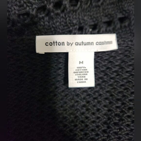Cotton by Autumn Cashmere Hand crochet  sweater Sz M - Picture 10 of 10